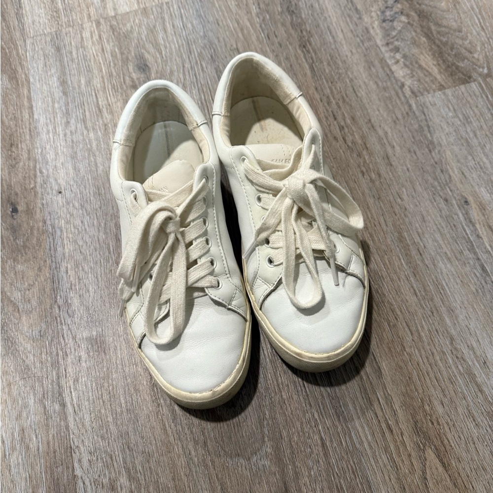 Sam Edelman Off-White Lace-Up Sneakers